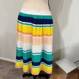 3/$25 Sale🎈MERONA Multi-Colored Stripe Pleated Knee Length Skirt XXL